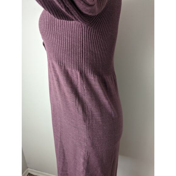 Boden dusty purple ruffle bib long sleeve wool sweater dress - Picture 4 of 8